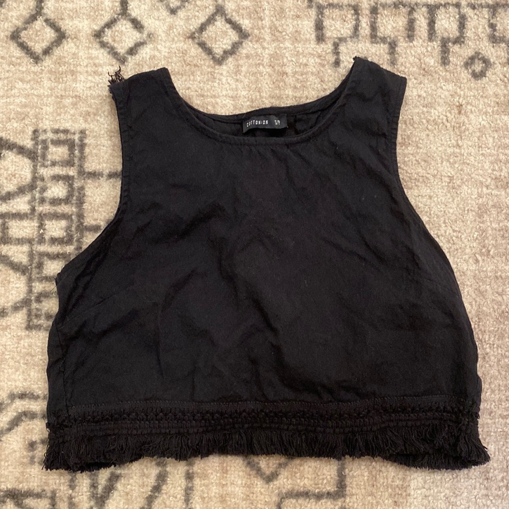 Cotton On Black Crop Top